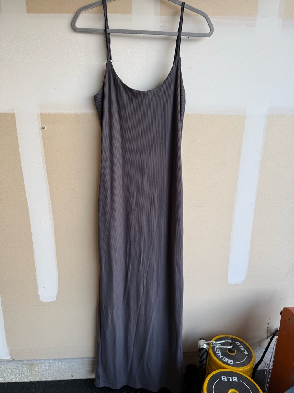 Everyday Charcoal Maxi Slip Dress with Adjustable Spaghetti Straps